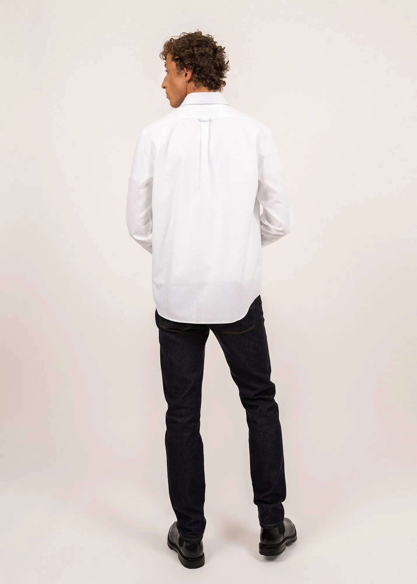 Amboise long sleeve shirt - regular fit, in cotton oxford (BLANC)