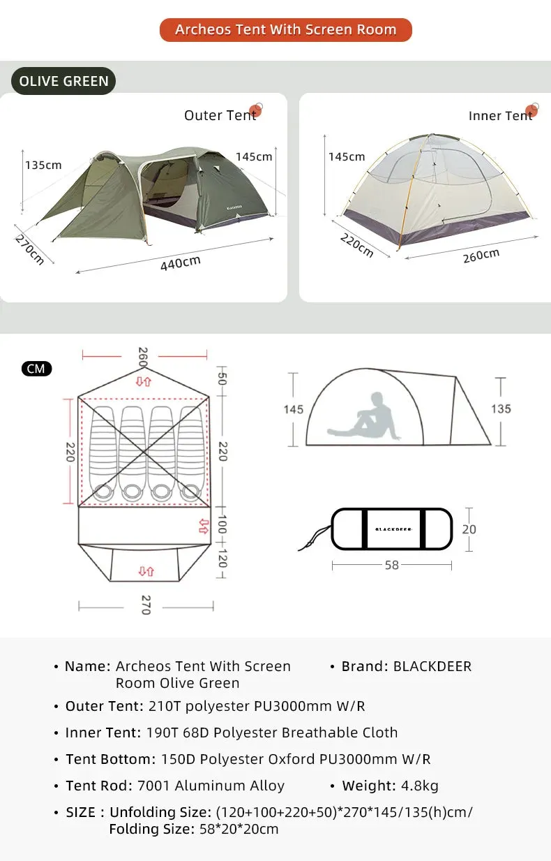 BLACKDEER Archeos 4P Hiking Tent