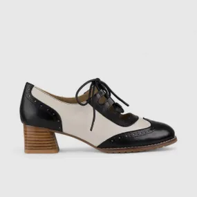 Bulbul Leather Oxford Brogue Black/White K058-8