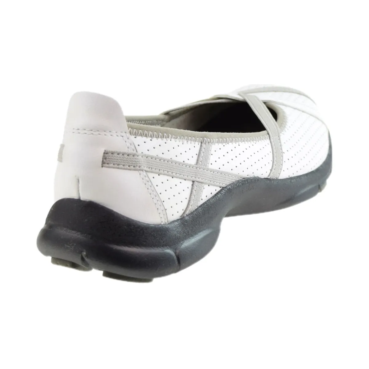 Clarks P-Berry Leather Slip On Flat Women's Loafers White
