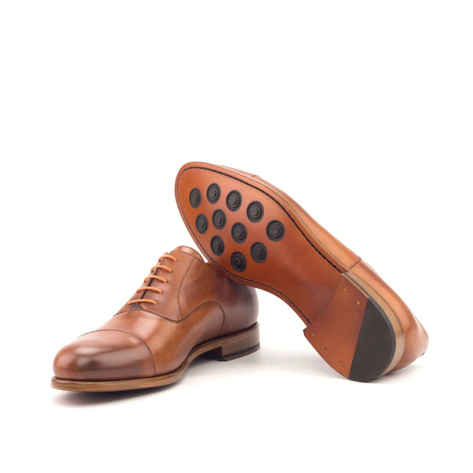 DapperFam Rafael in Cognac Men's Italian Leather Oxford
