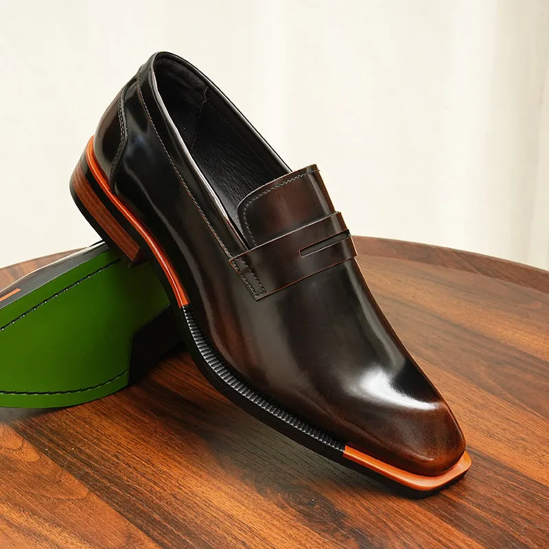 Diamoré Ebonique Croc Square Toe Brogues