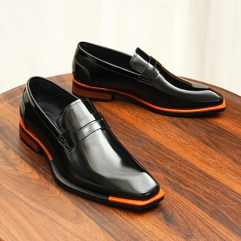 Diamoré Ebonique Croc Square Toe Brogues