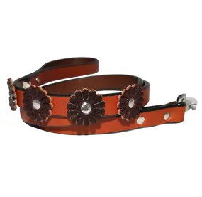 Flower Dog Leash ~ Tan and Burgundy