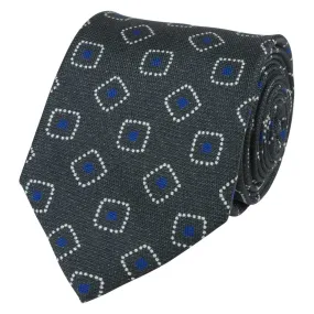 Green Medallion Silk Oxford Tie