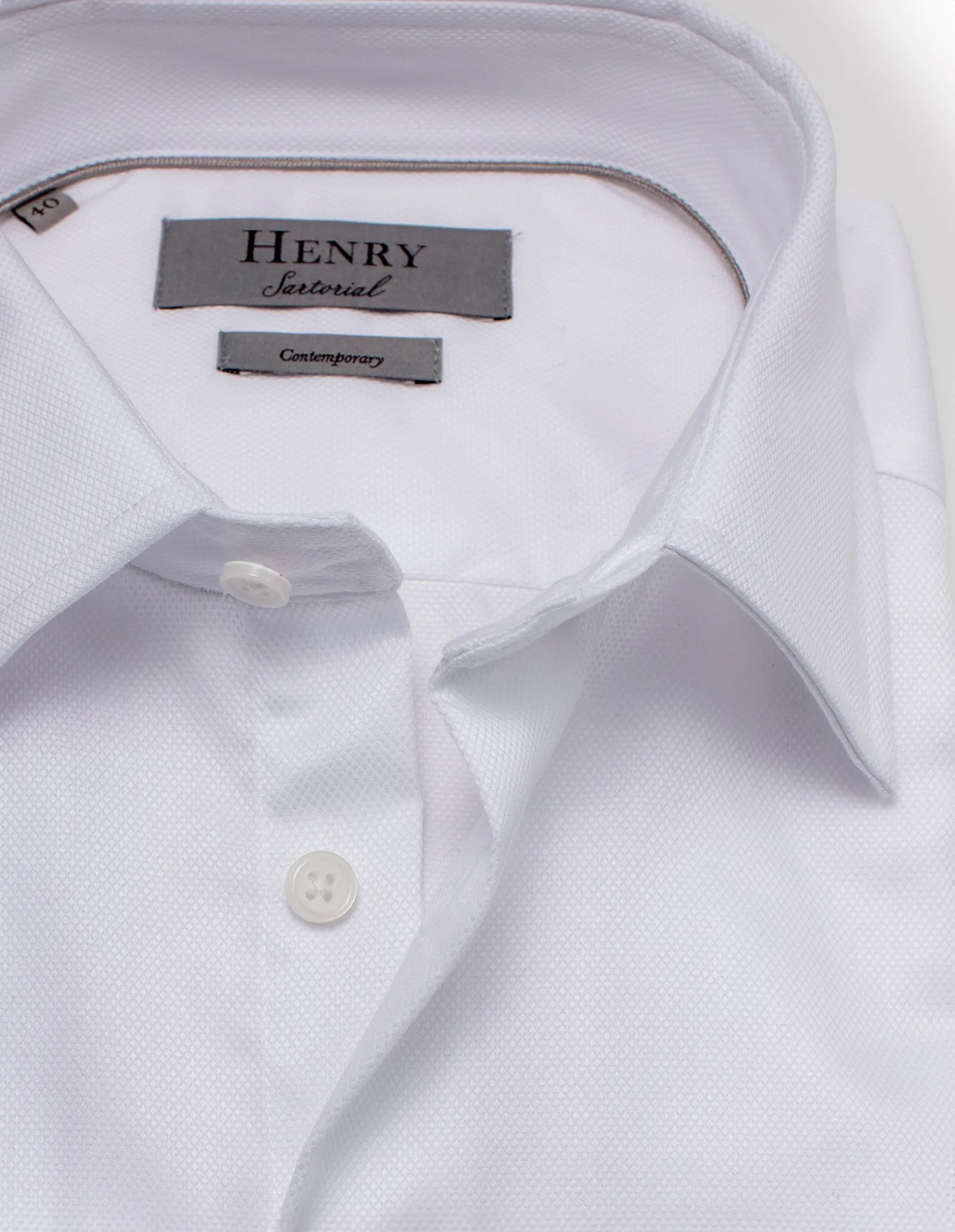 HENRY SARTORIAL Classic Fit Oxford Shirt WHITE