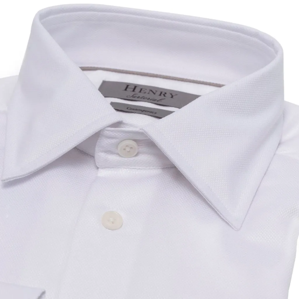 HENRY SARTORIAL Classic Fit Oxford Shirt WHITE