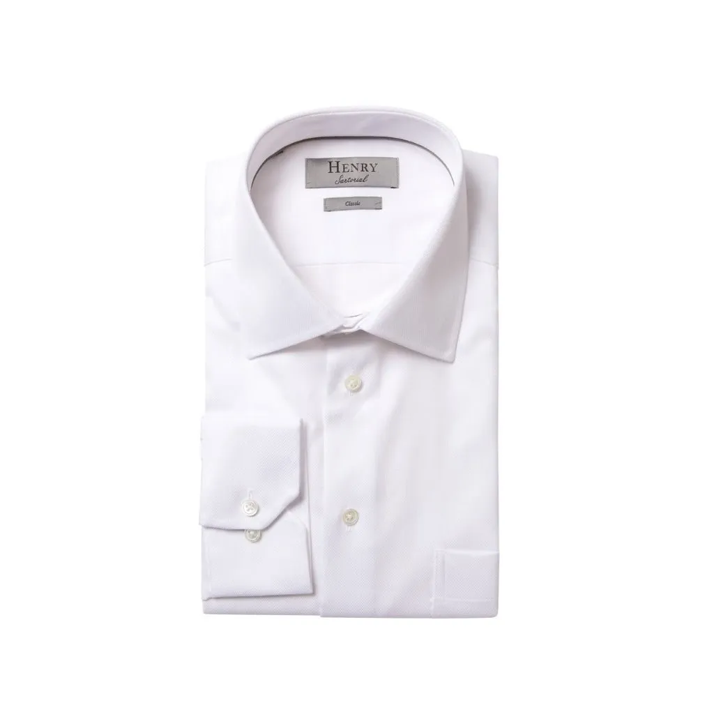 HENRY SARTORIAL Classic Fit Oxford Shirt WHITE