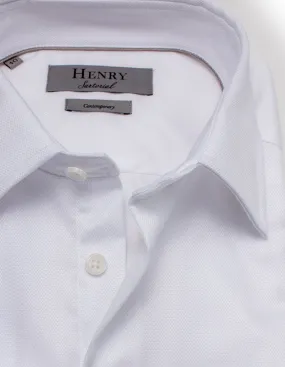 HENRY SARTORIAL Classic Fit Oxford Shirt WHITE