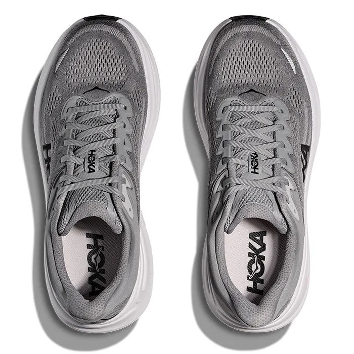 Mens Hoka Bondi 9 Extra Wide in Galactic Grey/Stellar Grey