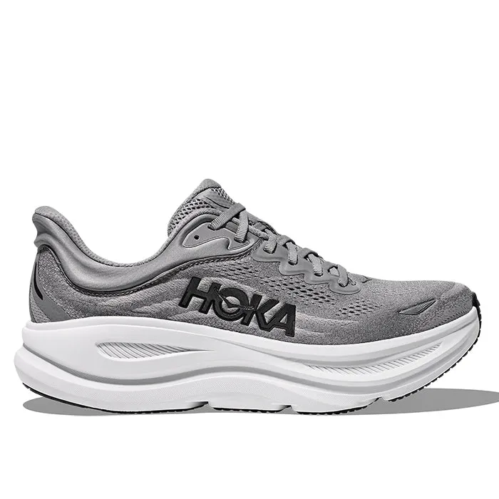 Mens Hoka Bondi 9 Extra Wide in Galactic Grey/Stellar Grey