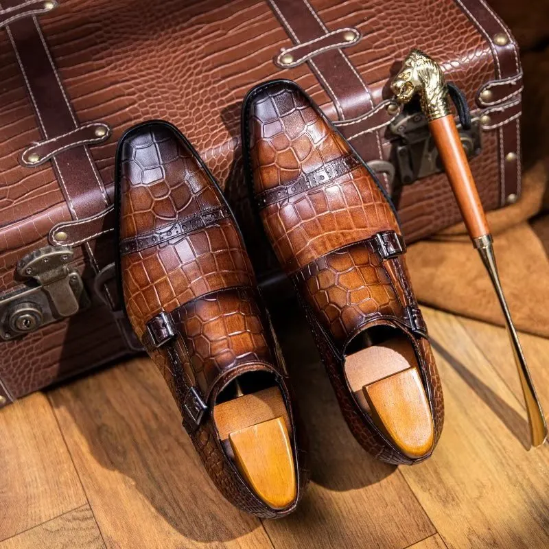 Ostranuxe Patterned Monk Straps