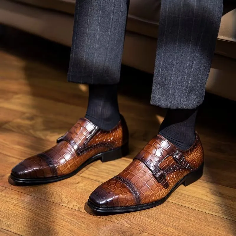 Ostranuxe Patterned Monk Straps