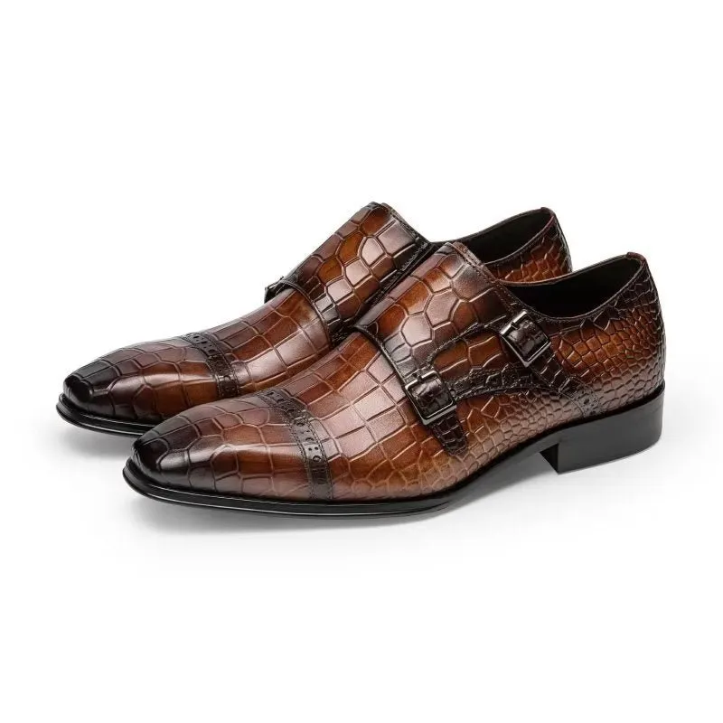 Ostranuxe Patterned Monk Straps
