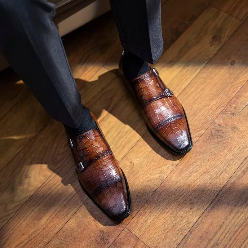 Ostranuxe Patterned Monk Straps
