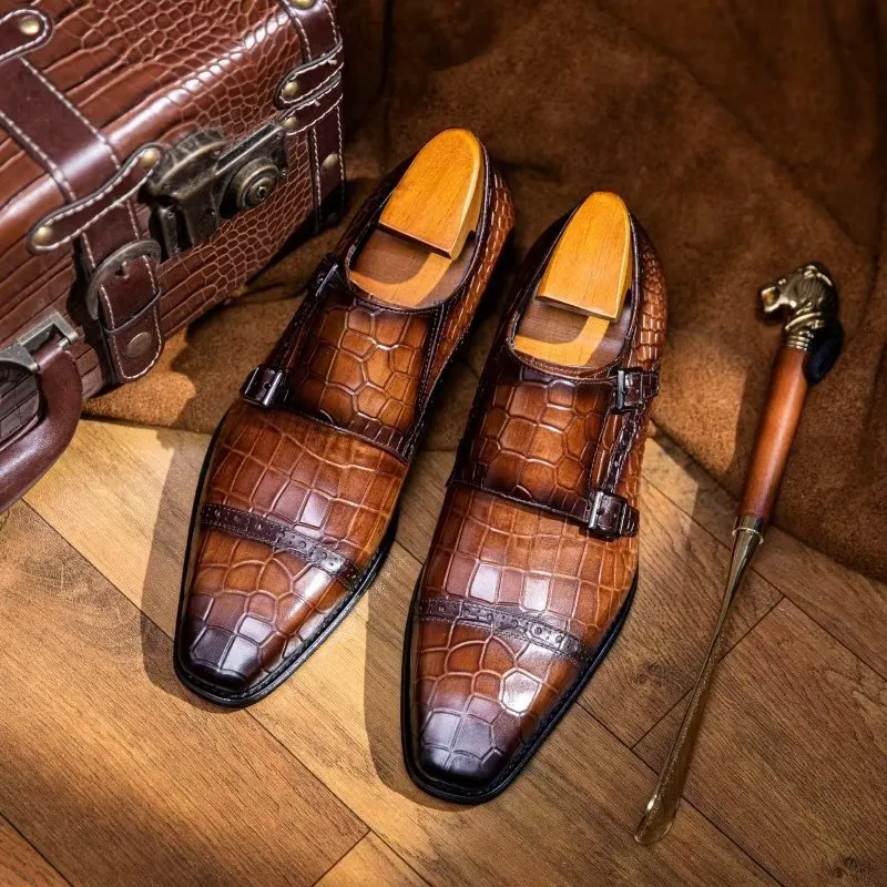 Ostranuxe Patterned Monk Straps