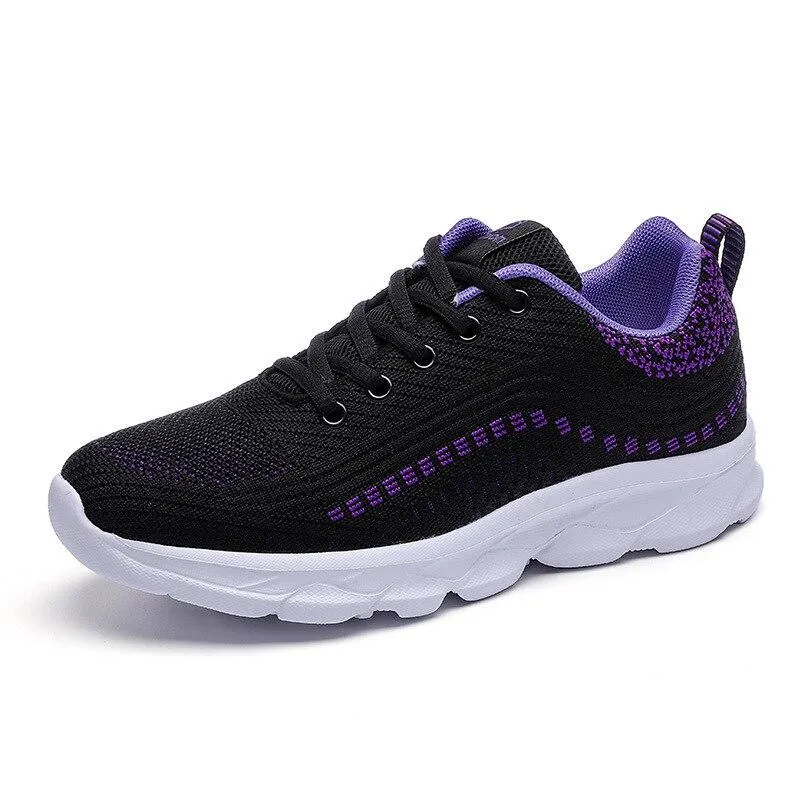 platform lace-up mesh breathable comfortable casual shoes women sneakers plus size 2021