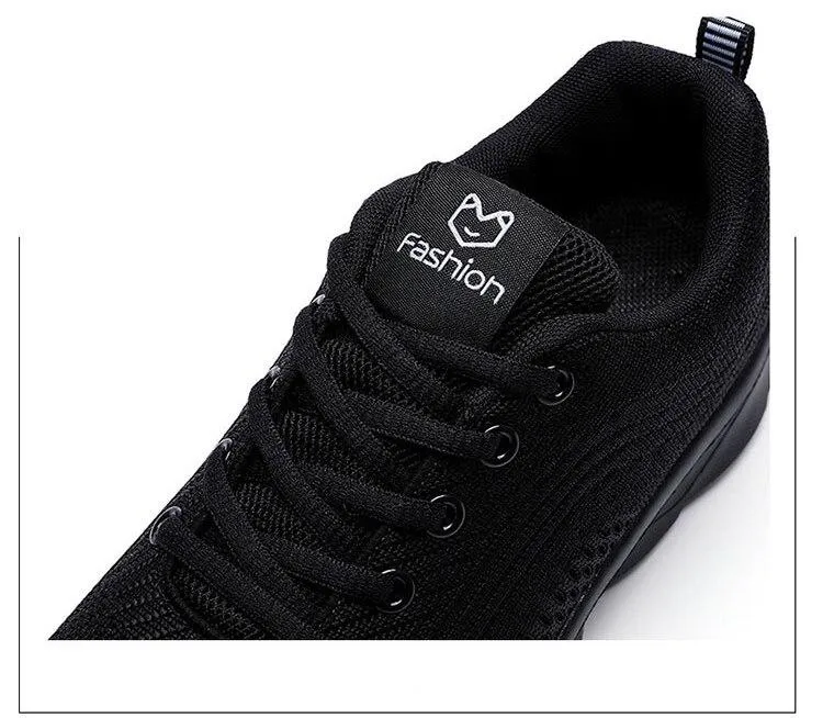 platform lace-up mesh breathable comfortable casual shoes women sneakers plus size 2021