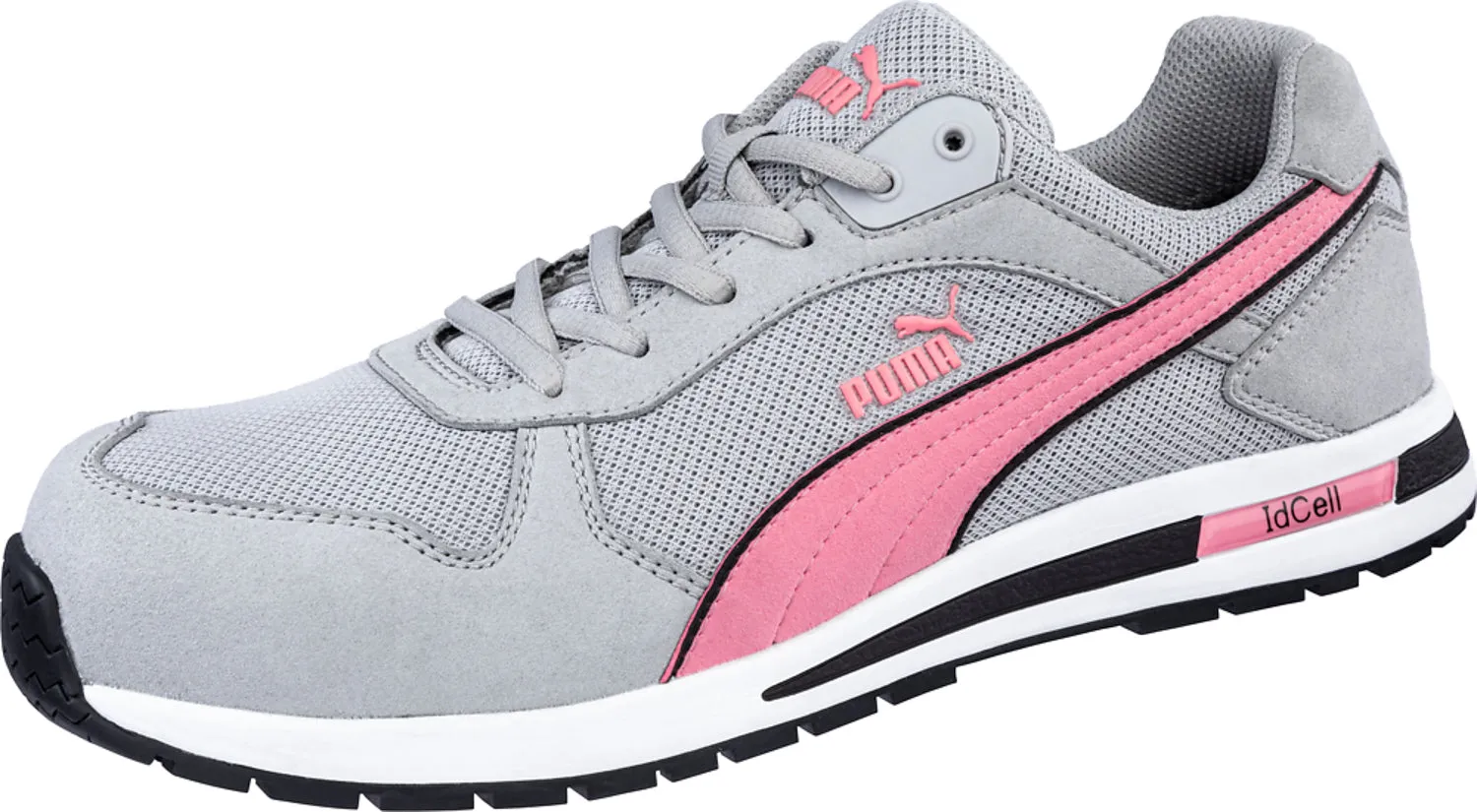Puma Safety Womens Frontside Low Grey/Pink Mesh EH SR Work Shoes