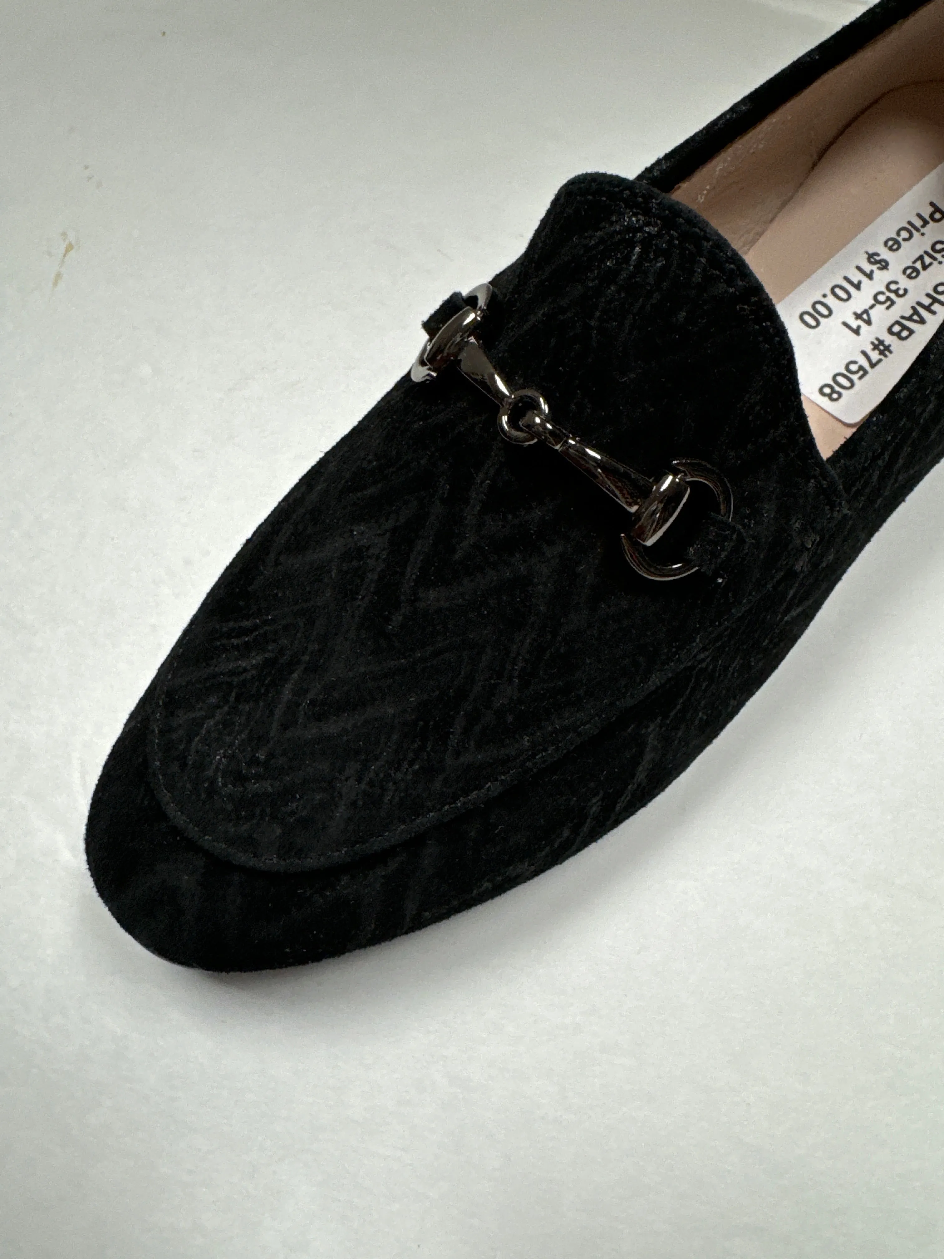 SALE FW24 Venettini Rian Printed Velvet Pewter Chain Slip On