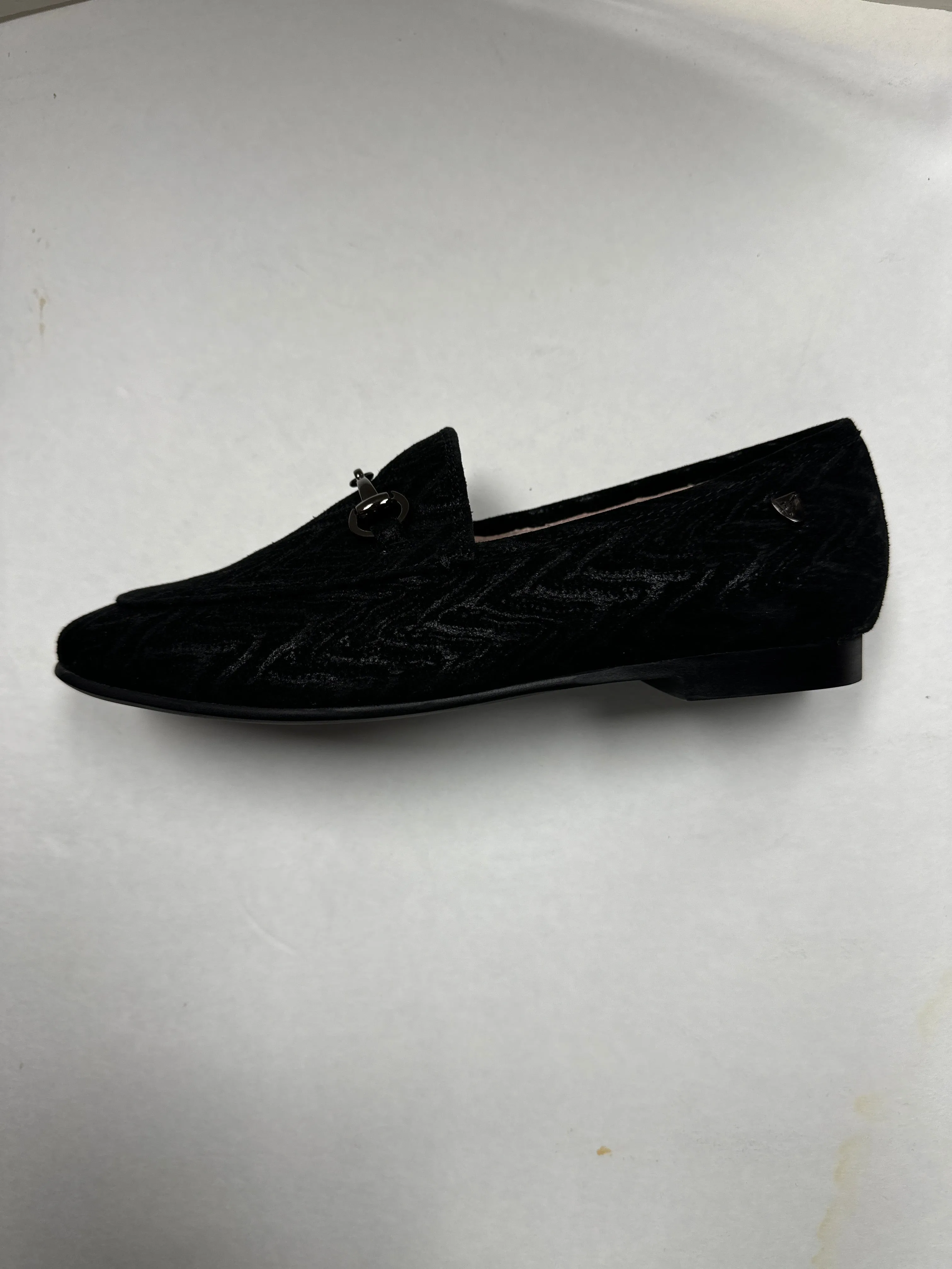 SALE FW24 Venettini Rian Printed Velvet Pewter Chain Slip On