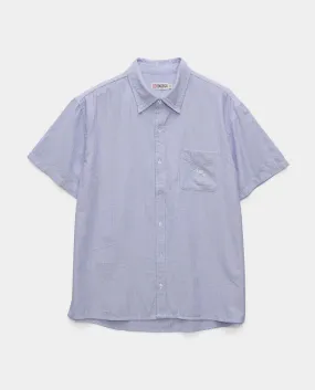 S/Double - Oxford Classic Shirt - White/Blue Stripe