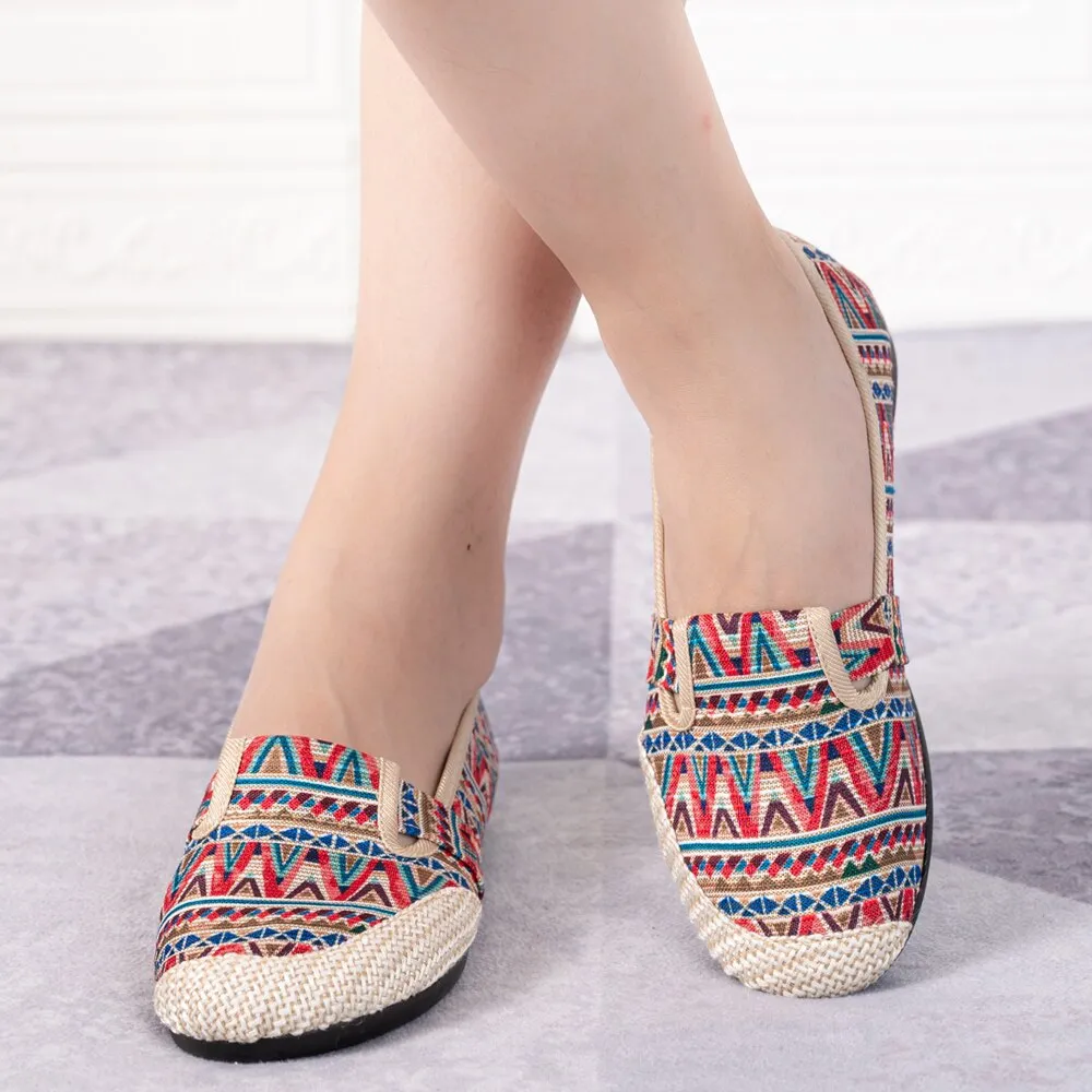 Vanccy Weaving Breathable Loafers  Comfortable Walking Casual Flats Shoes WF07