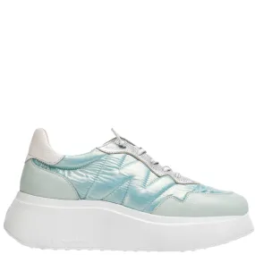 Wonders Blue Leather Elastic Laces Sporty Sneakers